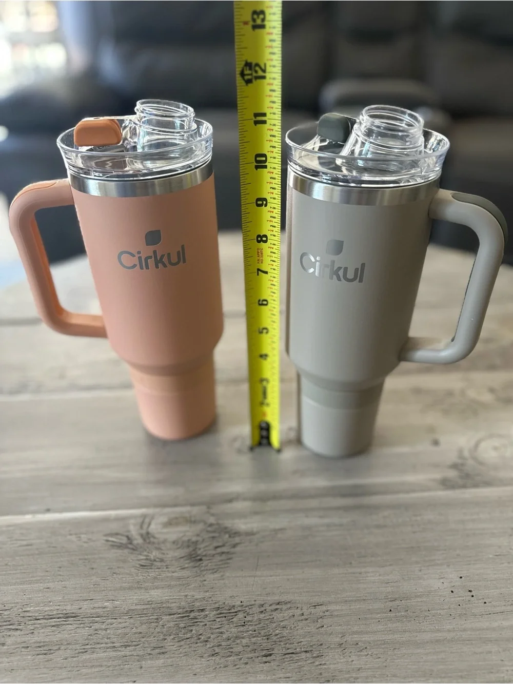 Cirkul Insulated Travel Mug - Peach and Gray